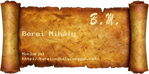 Berei Mihály névjegykártya