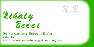 mihaly berei business card